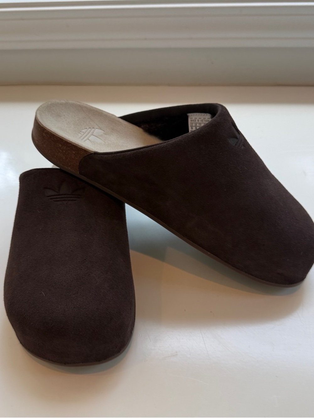 adidas Women’s Suede Slip-On Mules - Dark Brown